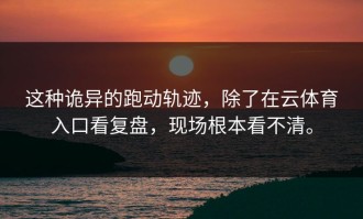 这种诡异的跑动轨迹，除了在云体育入口看复盘，现场根本看不清。