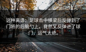 这种离谱：足球击中横梁后反弹到了门将的后脑勺上，竟然又反弹进了球门，运气太绝。