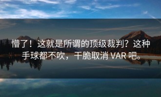 懵了！这就是所谓的顶级裁判？这种手球都不吹，干脆取消 VAR 吧。