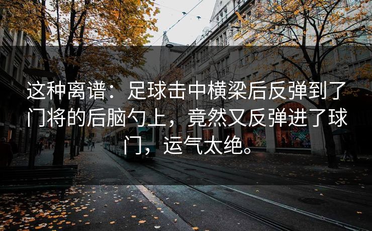 这种离谱：足球击中横梁后反弹到了门将的后脑勺上，竟然又反弹进了球门，运气太绝。